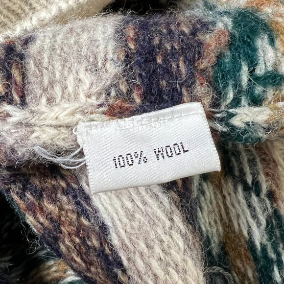 Vintage Wool Fair Isle Scandinavian Eccentric Grandma Eclectic Grandpa Winter - Picture 6 of 8